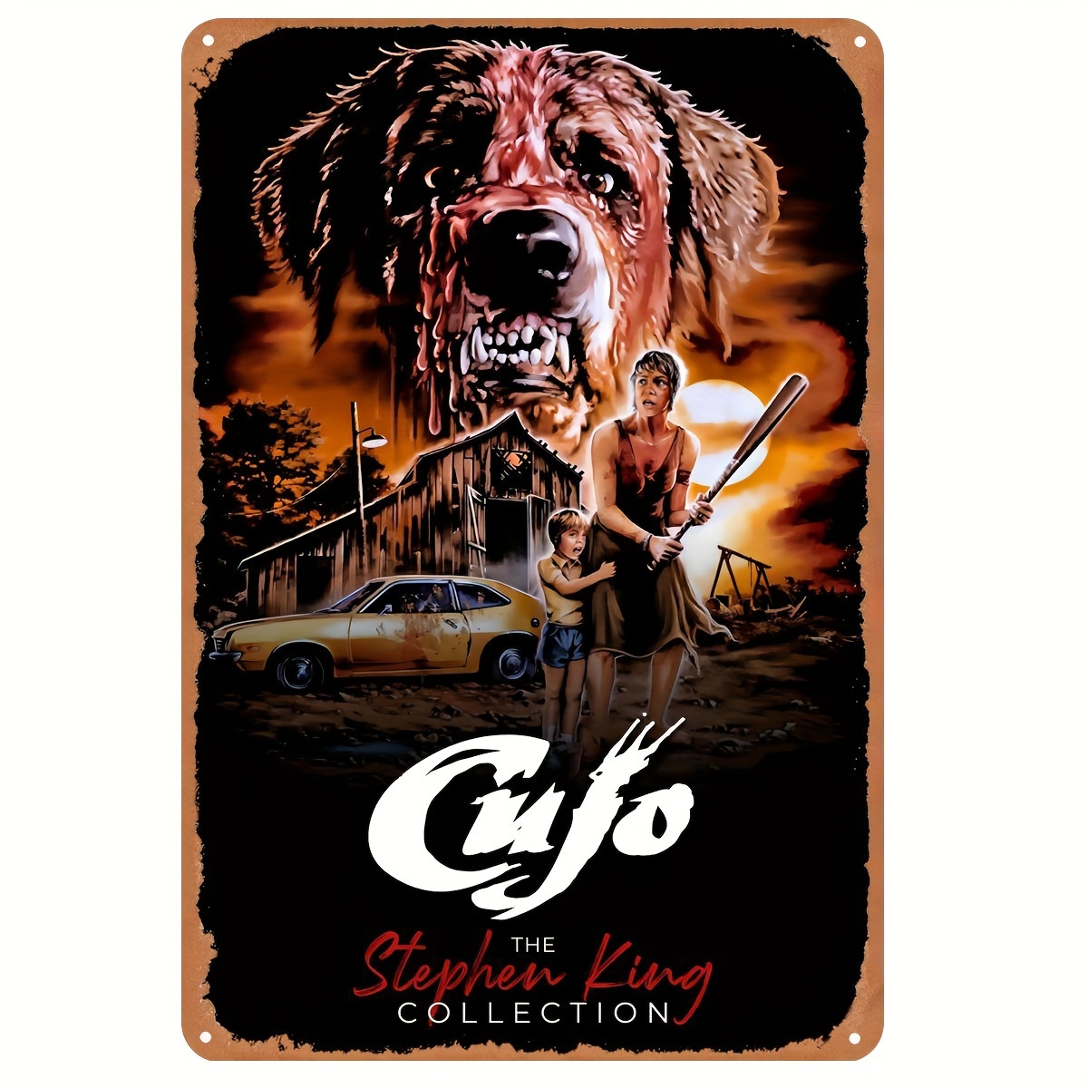 Vintage Collectible Posters - Cujo (1983) Letrero Metálico Vintage -