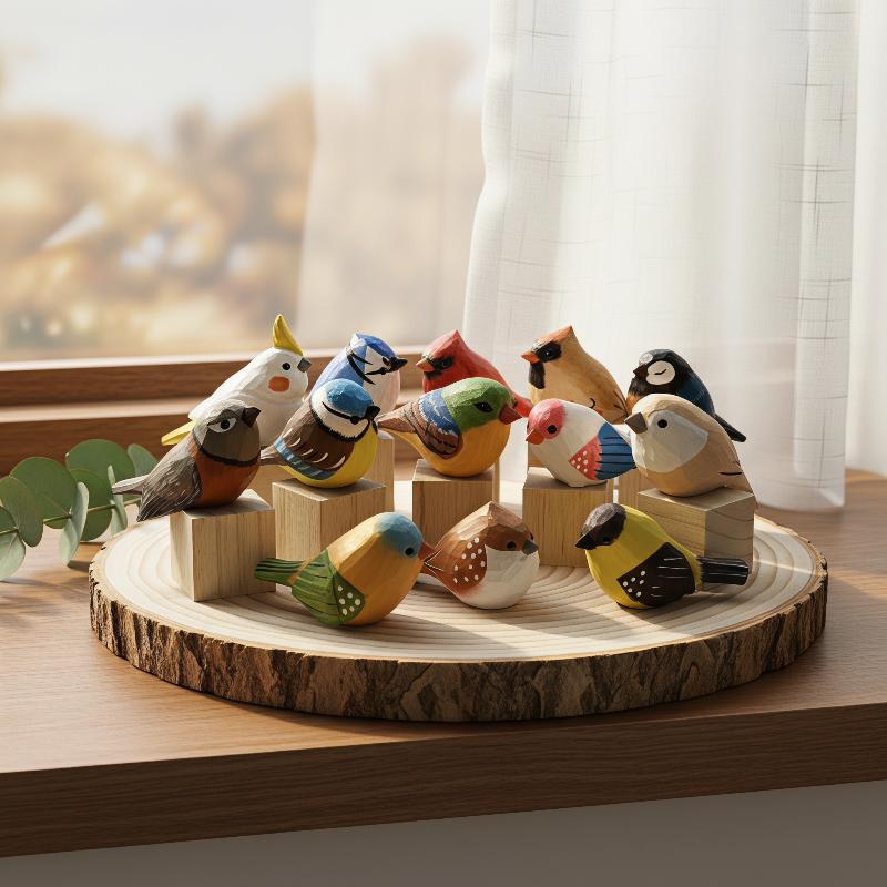 Figuras de pájaros de madera t - Vintage Collectibles Store reseña y precio