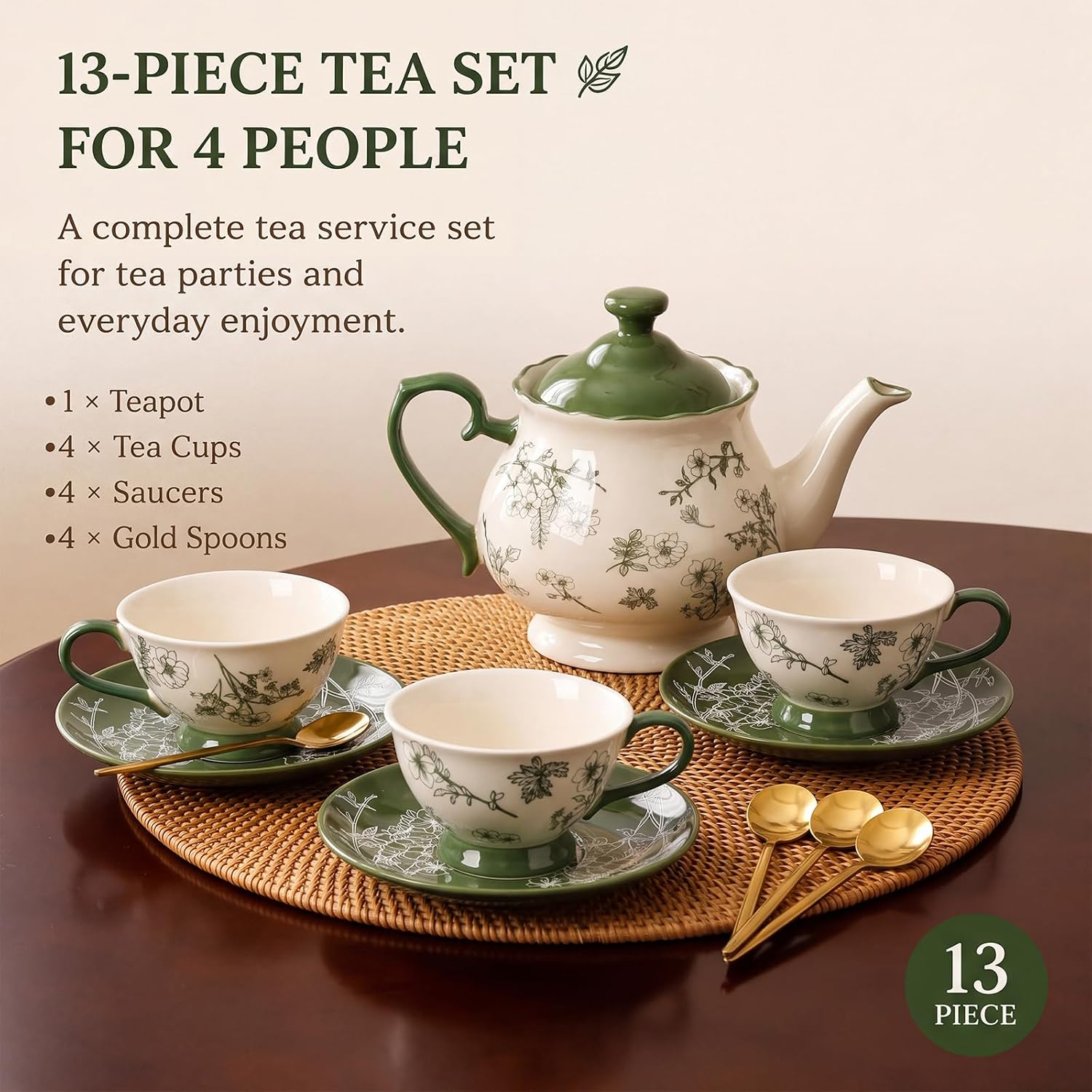 Juego de té de porcelana con m - Vintage Collectible Spoons reseña y precio