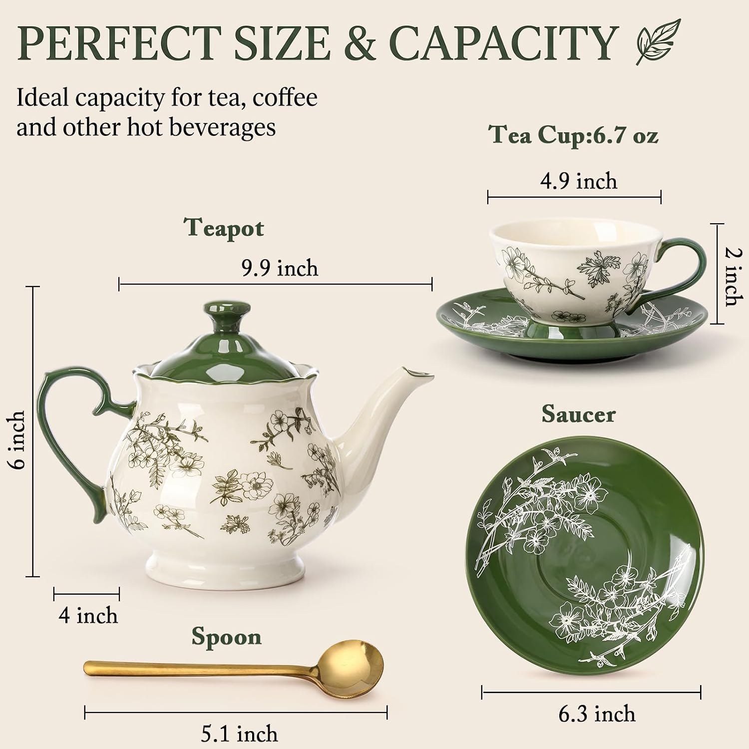 Juego de té de porcelana con m - Vintage Collectible Spoons reseña y precio